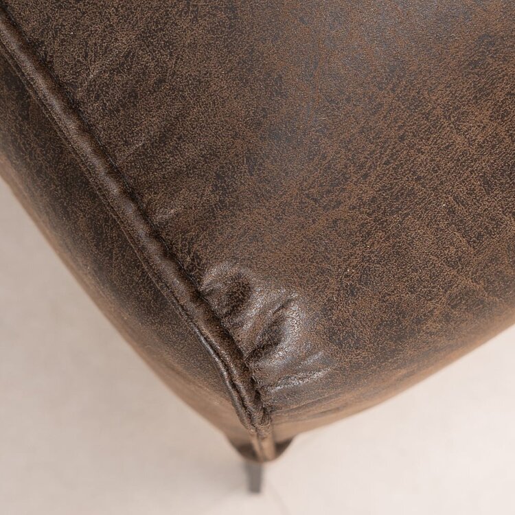 Pouf éco-cuir Vegas marron