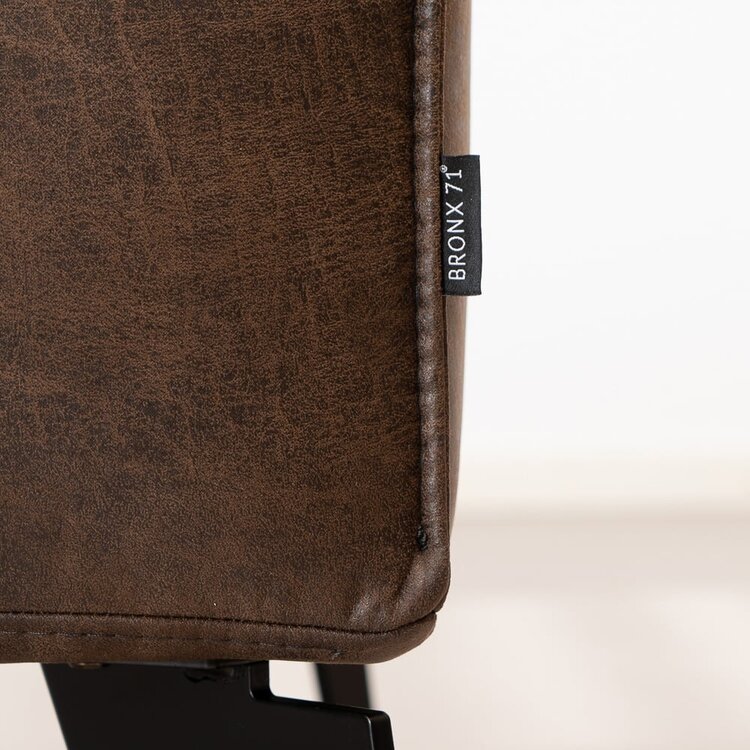 Pouf éco-cuir Vegas marron