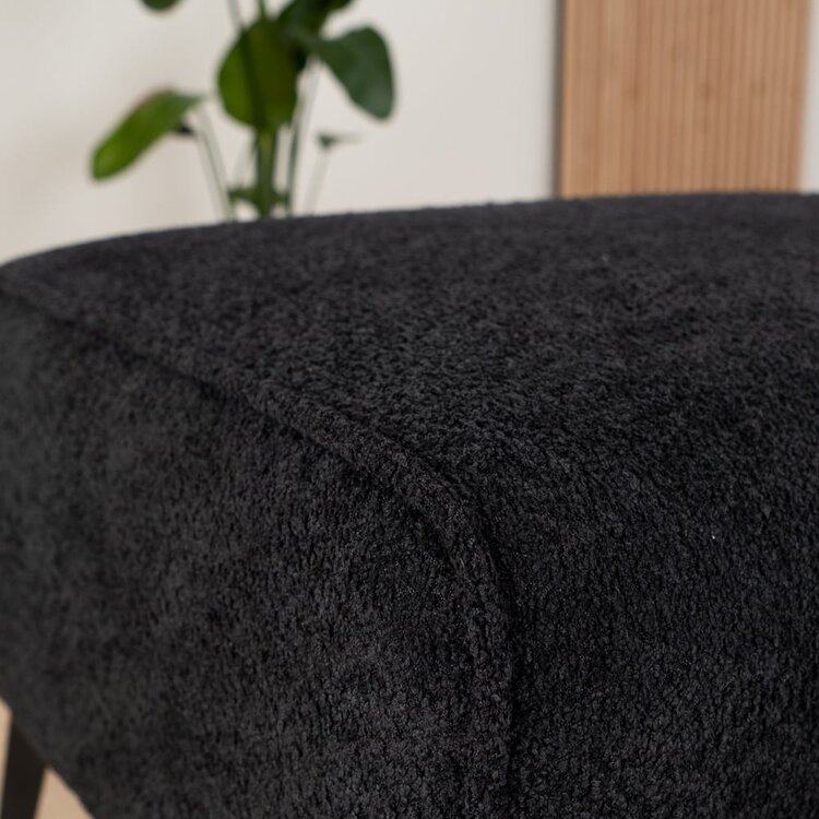 Pouf scandinave bouclette Vegas noir