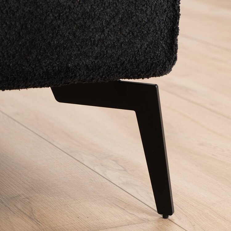 Pouf scandinave bouclette Vegas noir