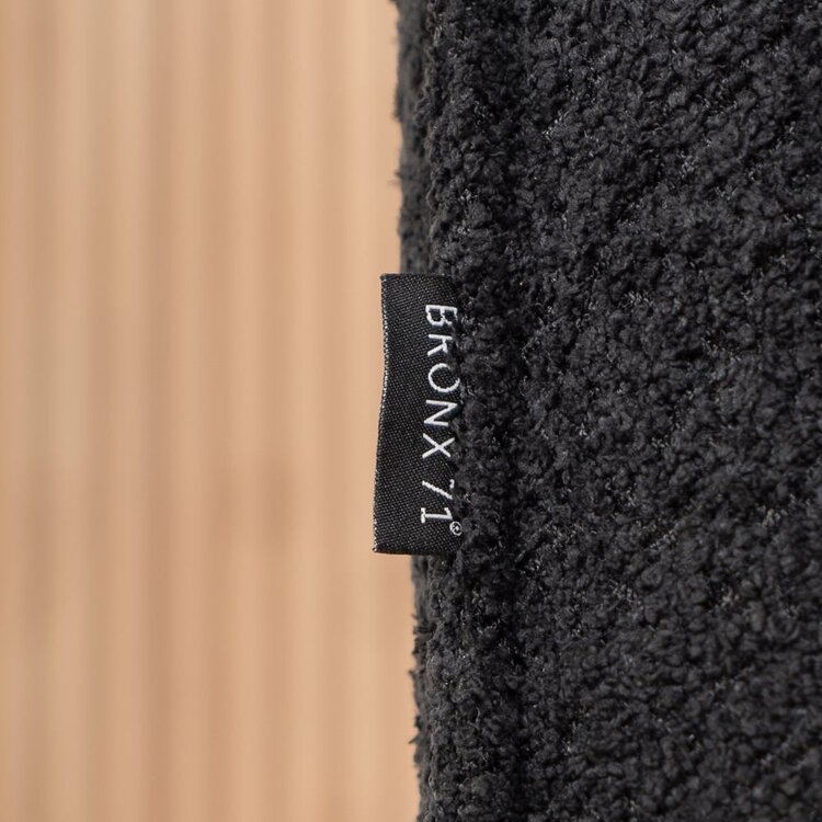 Pouf scandinave bouclette Vegas noir