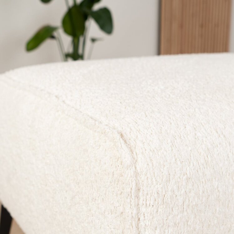 Pouf scandinave bouclette Vegas blanc