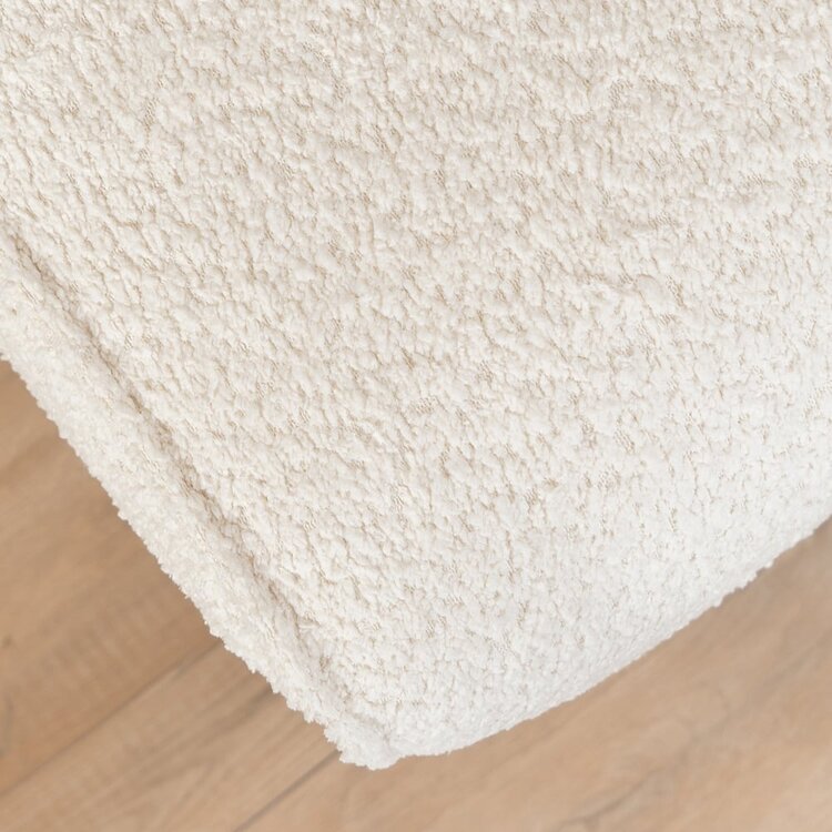 Pouf scandinave bouclette Vegas blanc