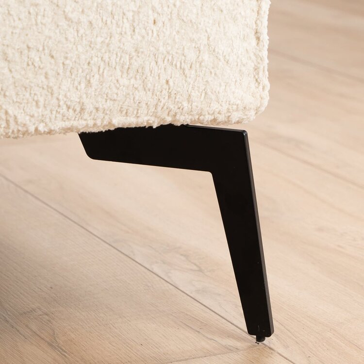 Pouf scandinave bouclette Vegas blanc