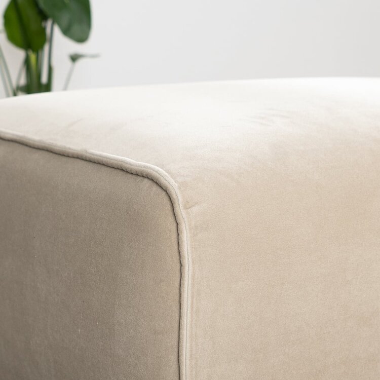 Pouf en velours Vegas beige