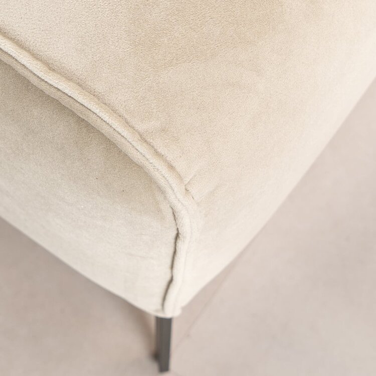 Pouf en velours Vegas beige