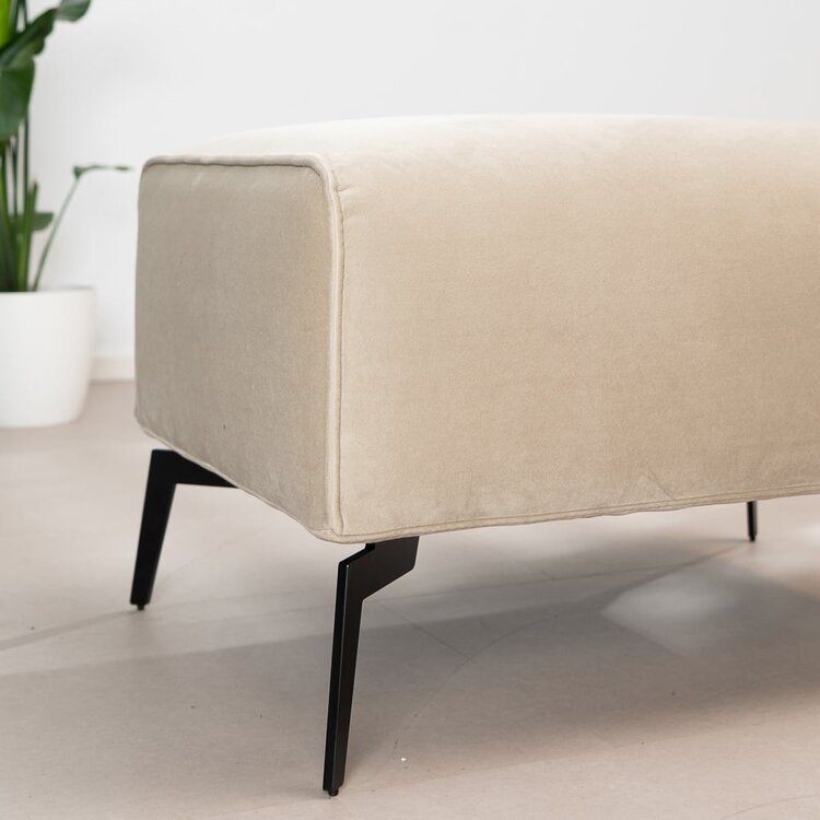 Pouf en velours Vegas beige