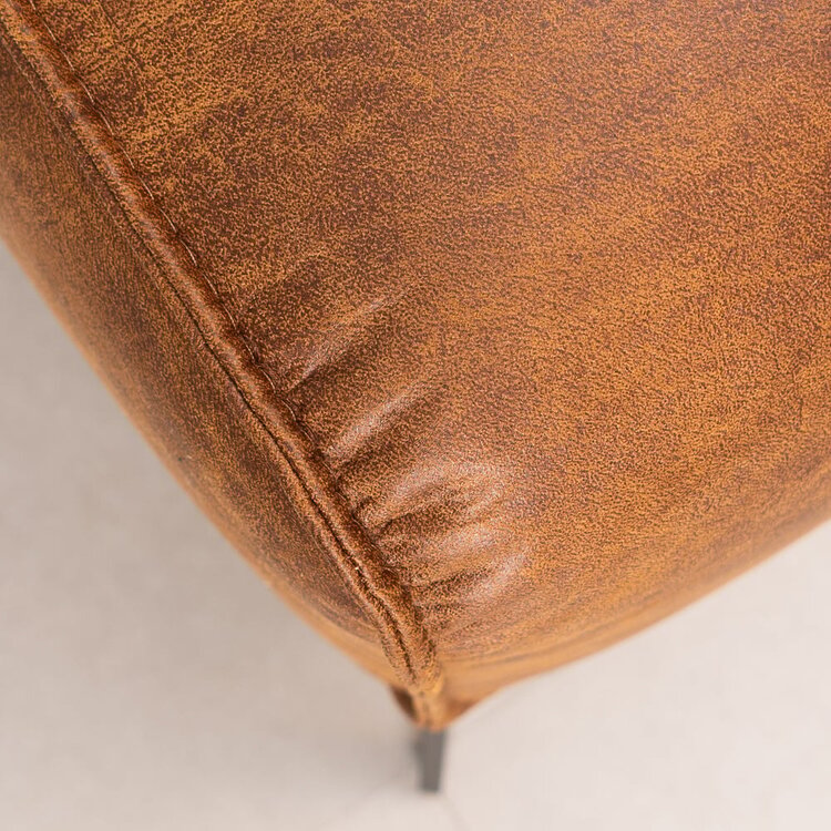 Pouf éco-cuir Vegas cognac
