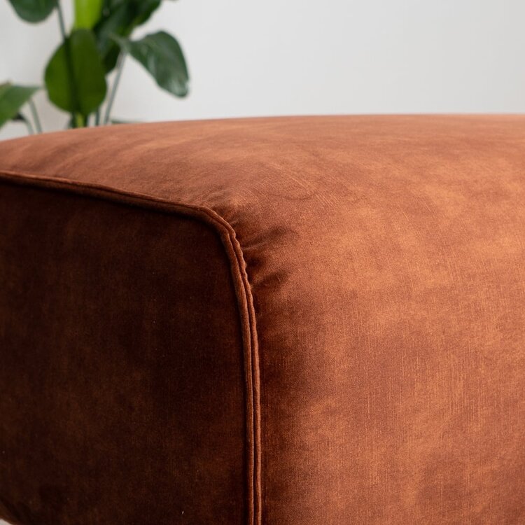 Pouf en velours Vegas cuivre