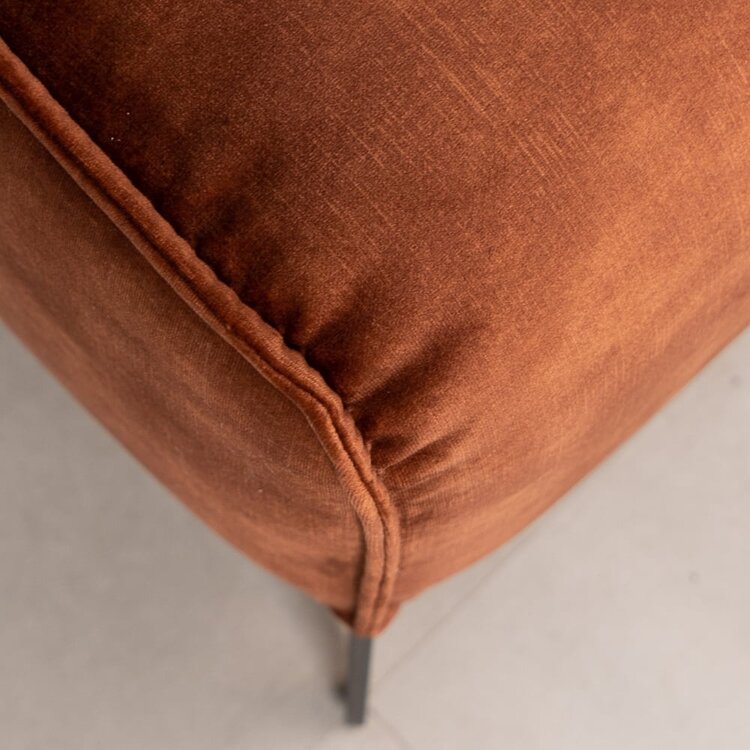 Pouf en velours Vegas cuivre