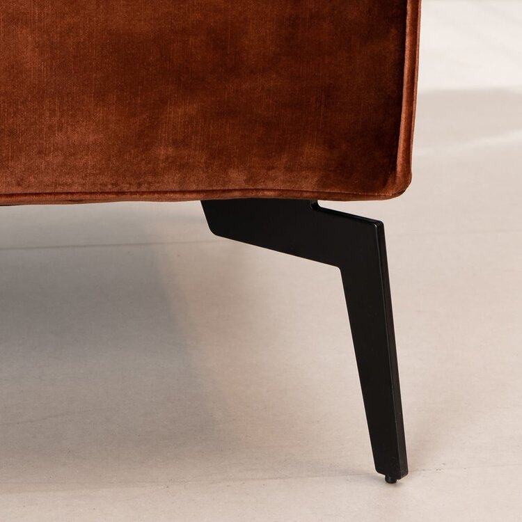 Pouf en velours Vegas cuivre