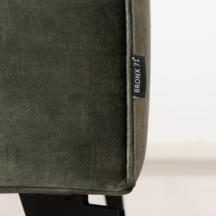 Pouf en velours Vegas vert foncé