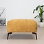 Pouf scandinave chenille Vegas jaune ocre / cognac