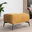 Pouf scandinave chenille Vegas jaune ocre / cognac