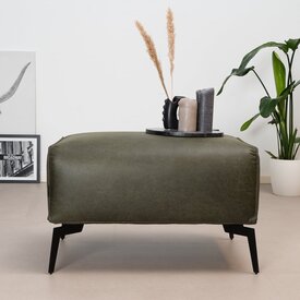 Pouf éco-cuir Vegas vert olive