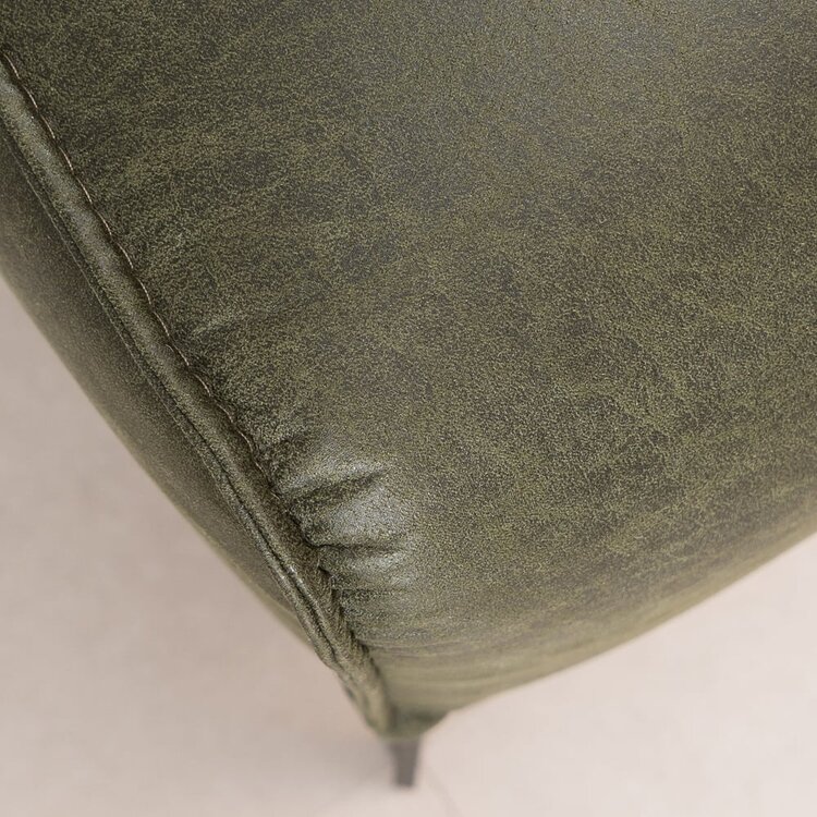 Pouf éco-cuir Vegas vert olive