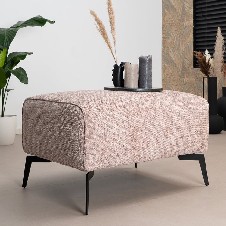 Pouf scandinave chenille Vegas rose