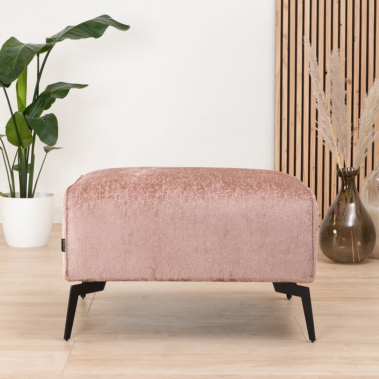Pouf scandinave chenille Vegas rose