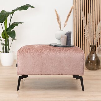Pouf scandinave chenille Vegas rose