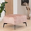 Pouf scandinave chenille Vegas rose