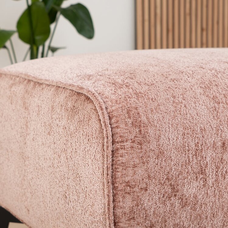 Pouf scandinave chenille Vegas rose