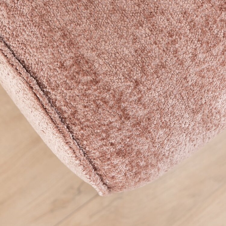 Pouf scandinave chenille Vegas rose