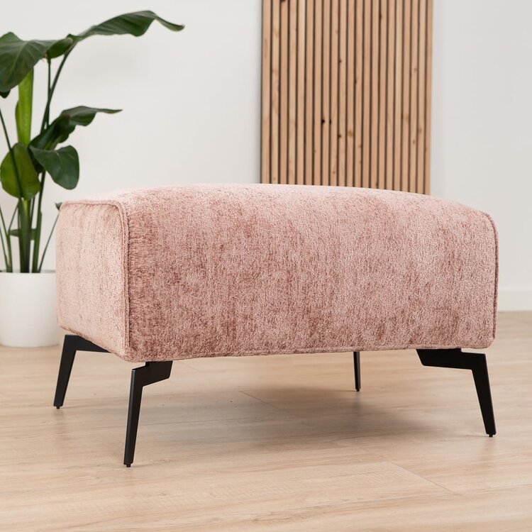 Pouf scandinave chenille Vegas rose