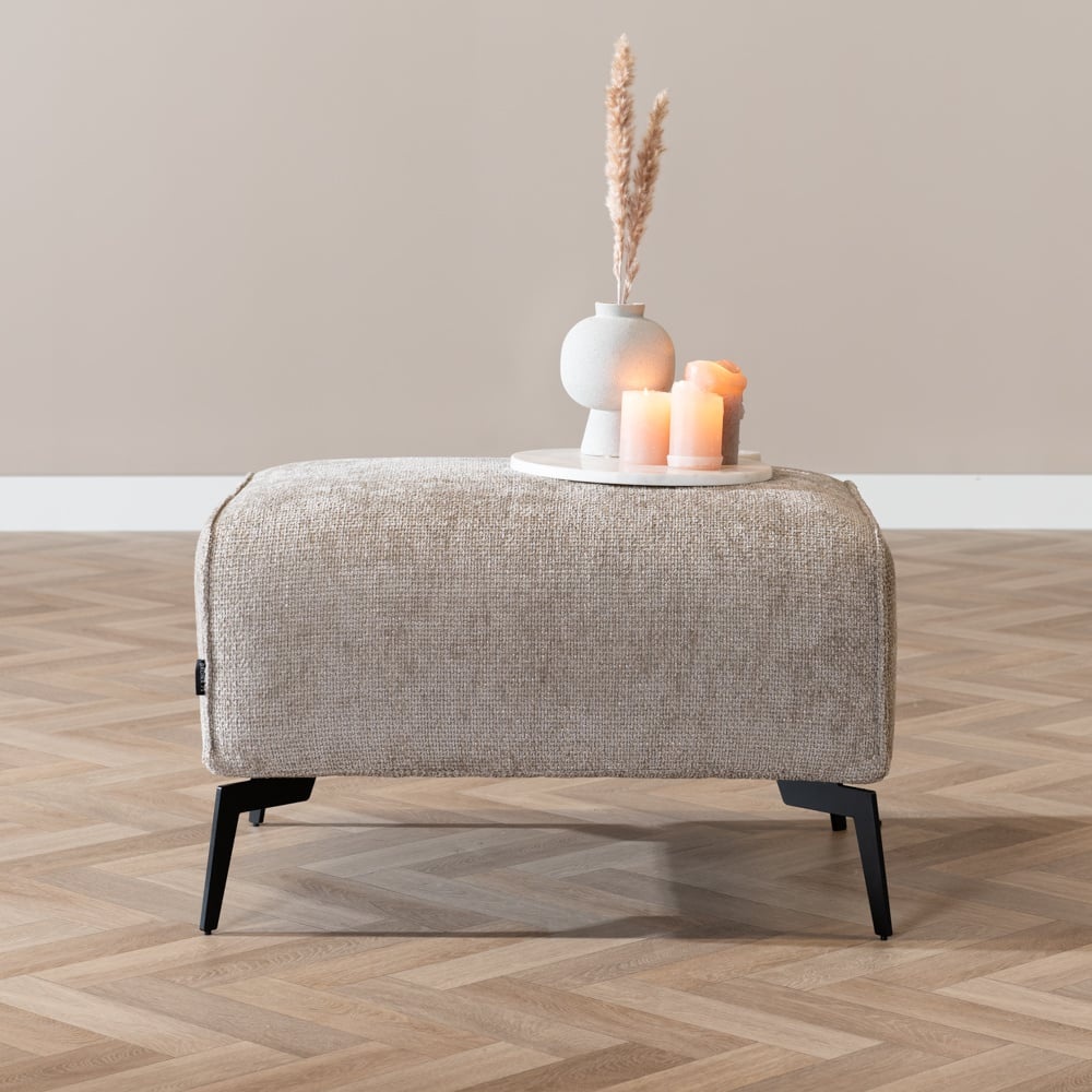 Pouf scandinave chenille Vegas taupe