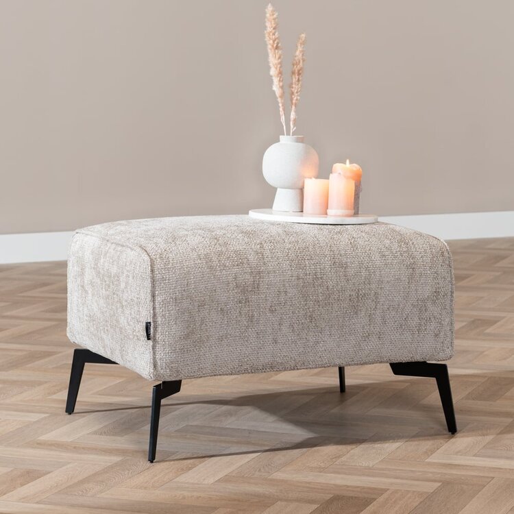 Pouf scandinave chenille Vegas taupe