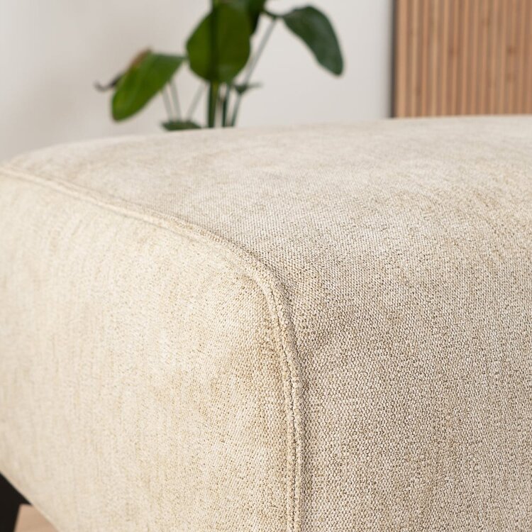 Pouf scandinave tissu chiné Vegas taupe