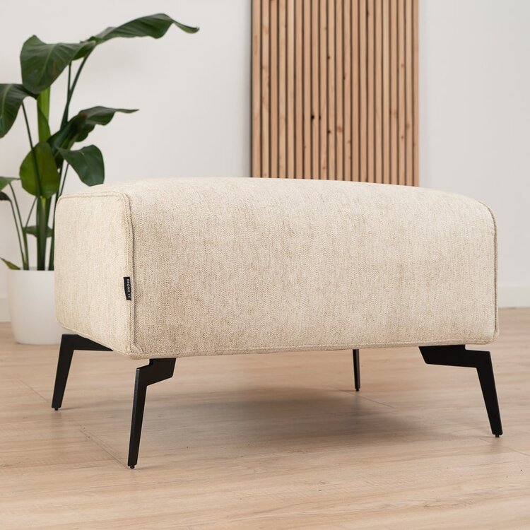 Pouf scandinave tissu chiné Vegas taupe