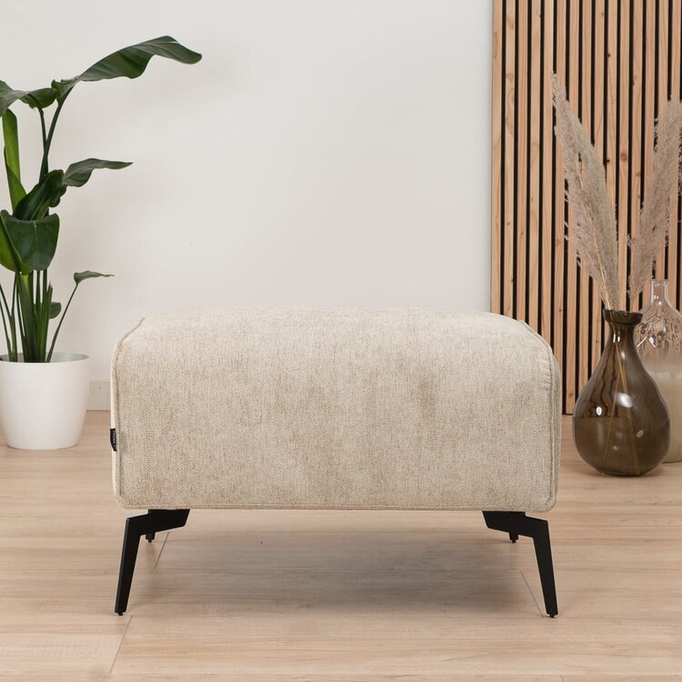 Pouf scandinave tissu chiné Vegas taupe