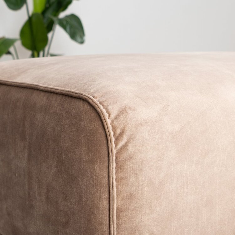 Pouf en velours Vegas taupe