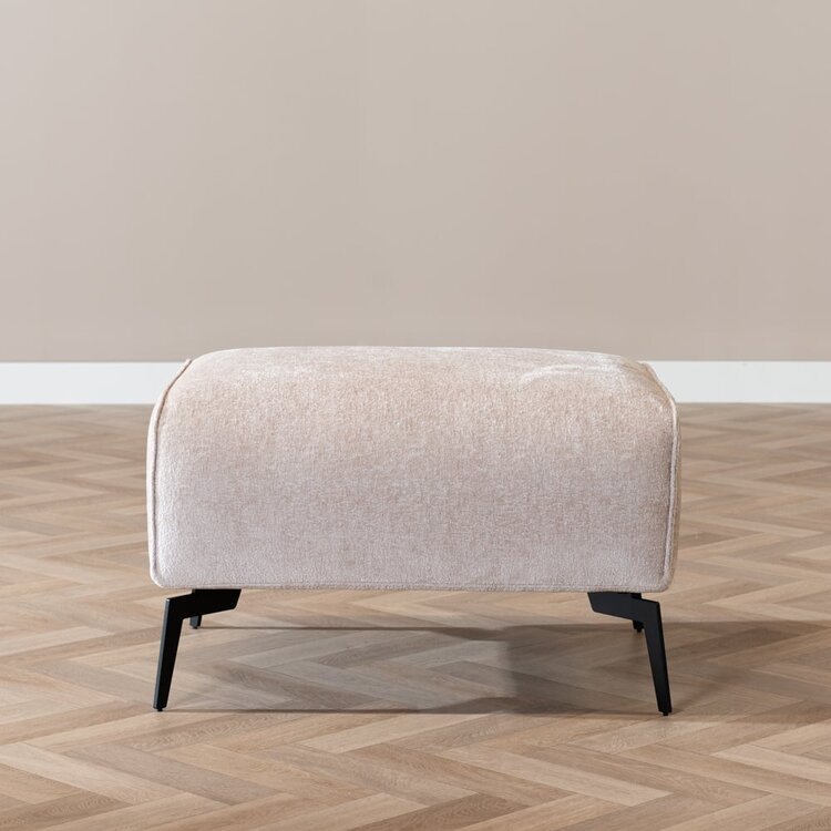 Pouf scandinave chenille Vegas blanc