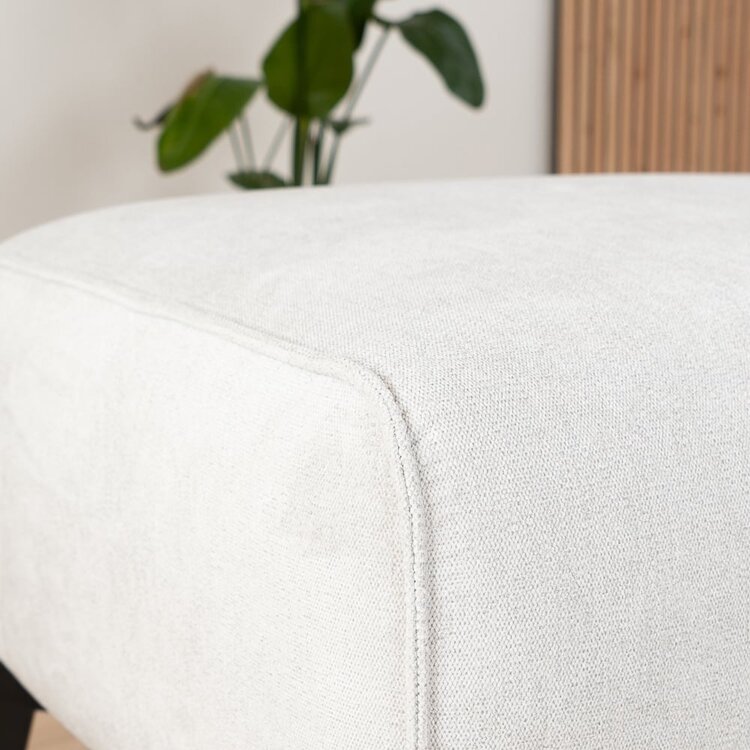 Pouf scandinave tissu chiné Vegas blanc