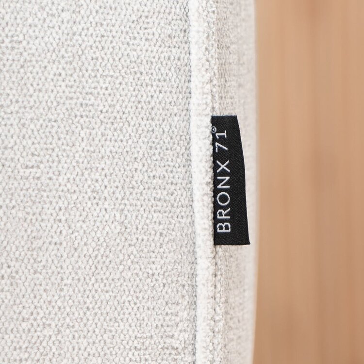 Pouf scandinave tissu chiné Vegas blanc