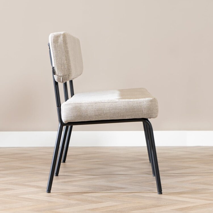 Banc de salle à manger scandinave Espen taupe tissu recyclé 160 cm