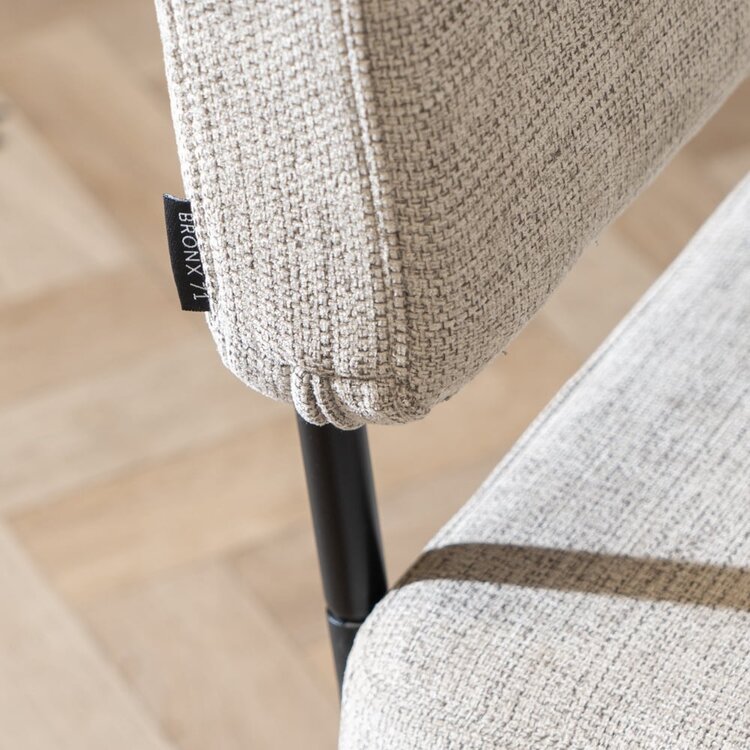 Banc de salle à manger scandinave Espen taupe tissu recyclé 160 cm