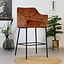 Tabouret de bar velours Jayron cuivre 82 cm