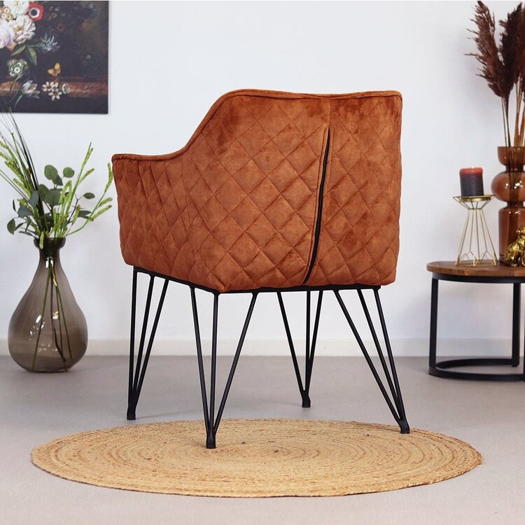 Chaise de salle à manger velours Jayron cuivre