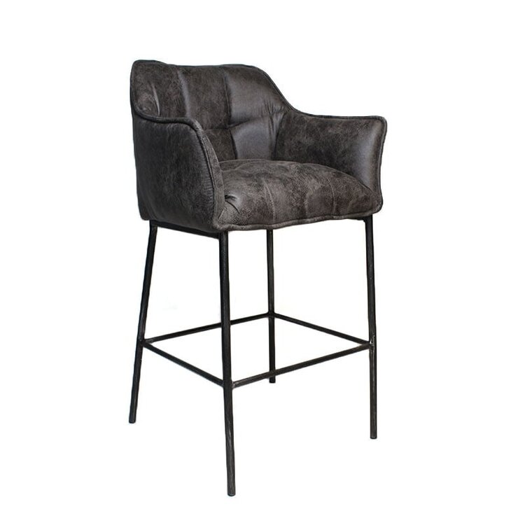 Tabouret de bar industriel Aaron anthracite 82 cm