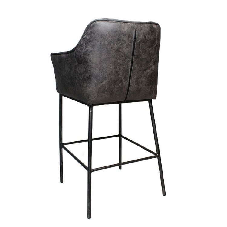 Tabouret de bar industriel Aaron anthracite 82 cm