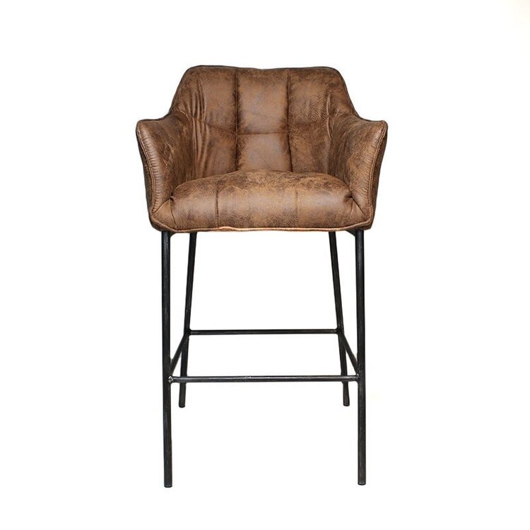 Tabouret de bar industriel Aaron cognac 82 cm