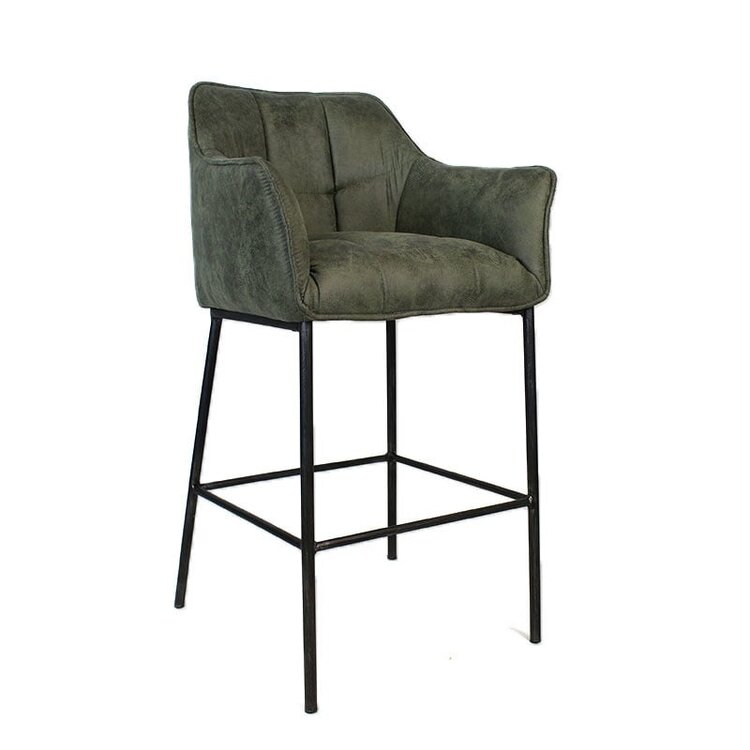 Tabouret de bar industriel Aaron vert 82 cm