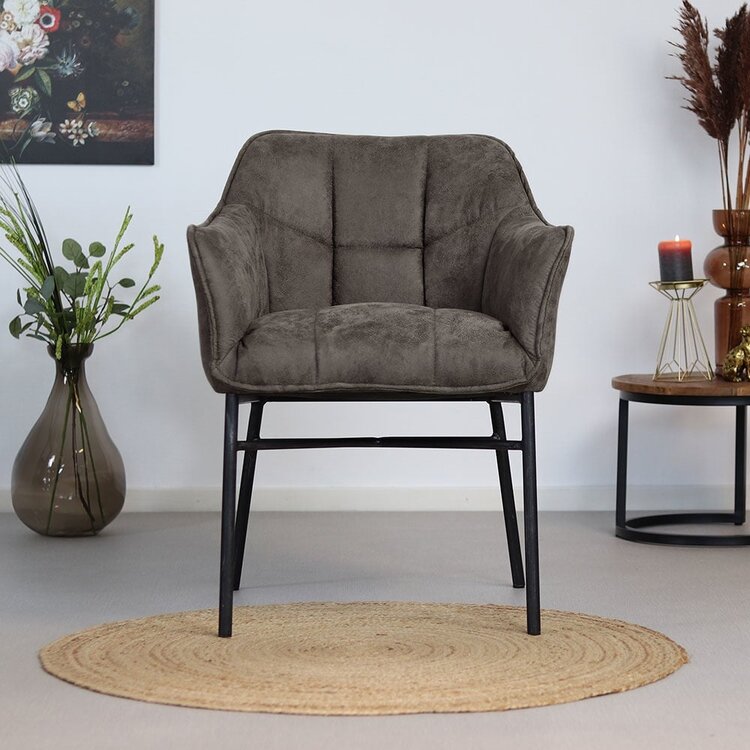 Chaise de salle à manger industrielle Aaron anthracite