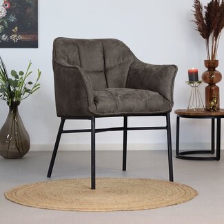 Chaise de salle à manger industrielle Aaron anthracite