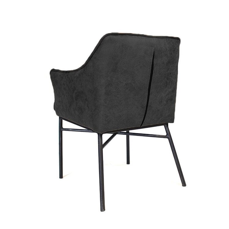 Chaise de salle à manger industrielle Aaron anthracite