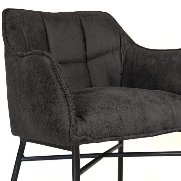 Chaise de salle à manger industrielle Aaron anthracite