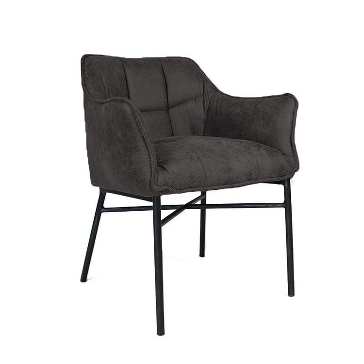 Chaise de salle à manger industrielle Aaron anthracite