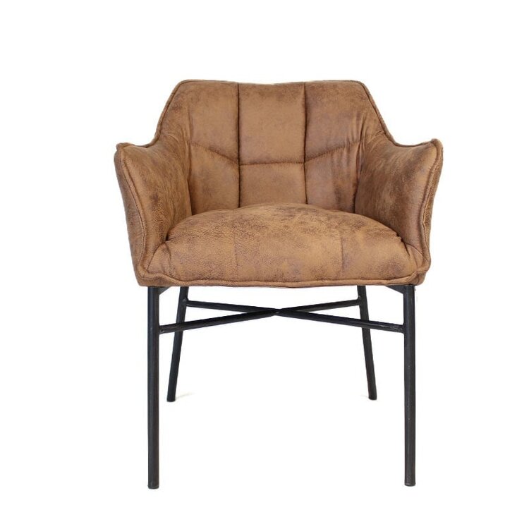 Chaise de salle à manger industrielle Aaron cognac